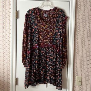 Anthropologie floral sheer with slip.